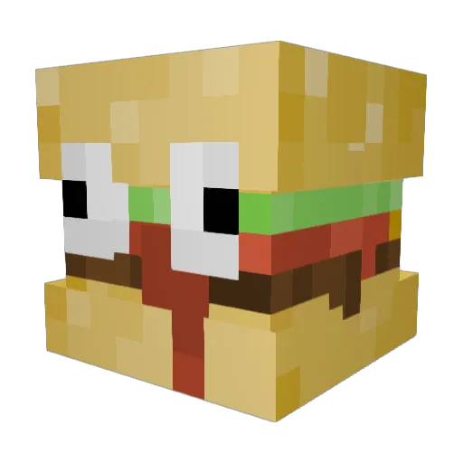Cheeseburgerchap Minecraft avatar head, 3D render