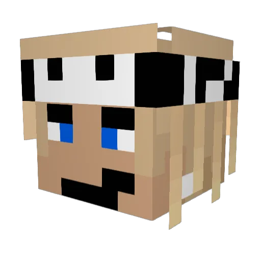Cheesecrator Minecraft avatar head, 3D render