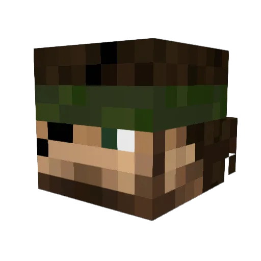 Cheesedudes Minecraft avatar head, 3D render
