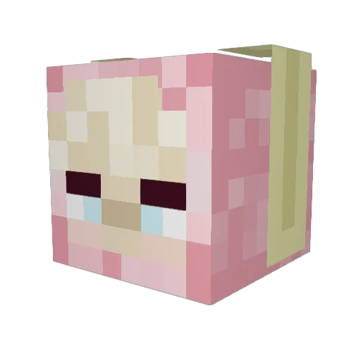 CheesefangurlX Minecraft avatar head, 3D render