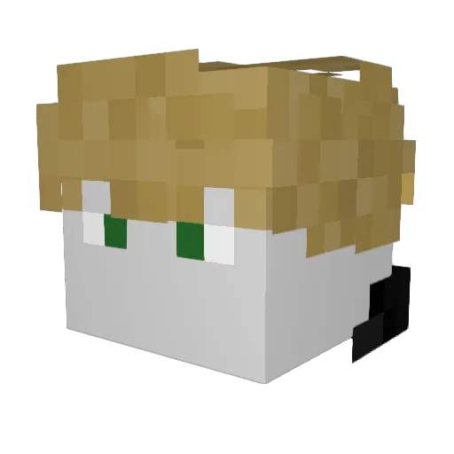Cheesepizzaben Minecraft avatar head, 3D render
