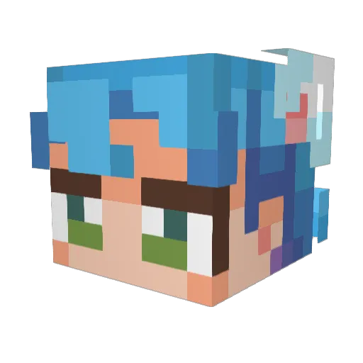 CheesierPasta Minecraft avatar head, 3D render