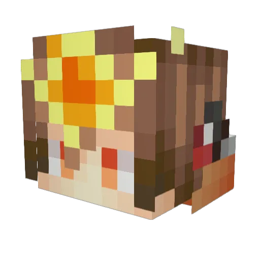 Cheesternut Minecraft avatar head, 3D render