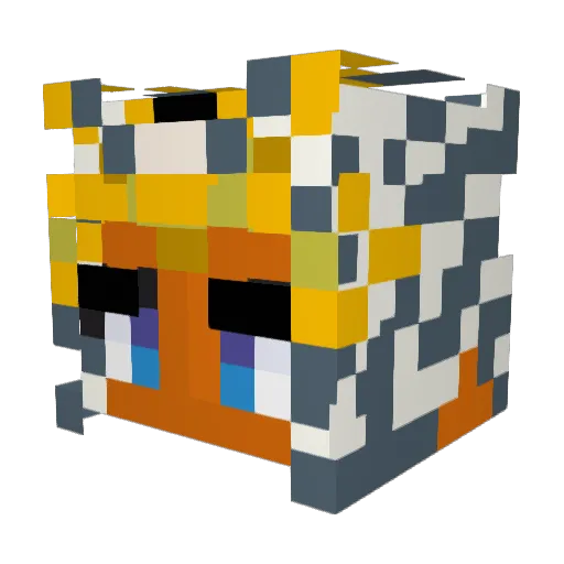 CheesyChan Minecraft avatar head, 3D render