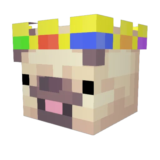 Cheesy_pug Minecraft avatar head, 3D render
