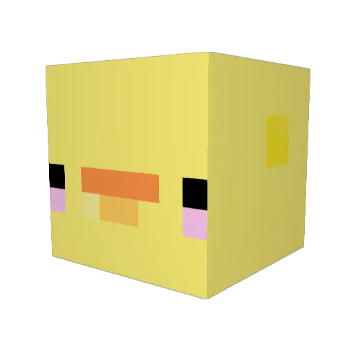 Cheezie Minecraft avatar head, 3D render