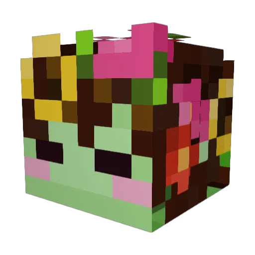 ChefFern404 Minecraft avatar head, 3D render