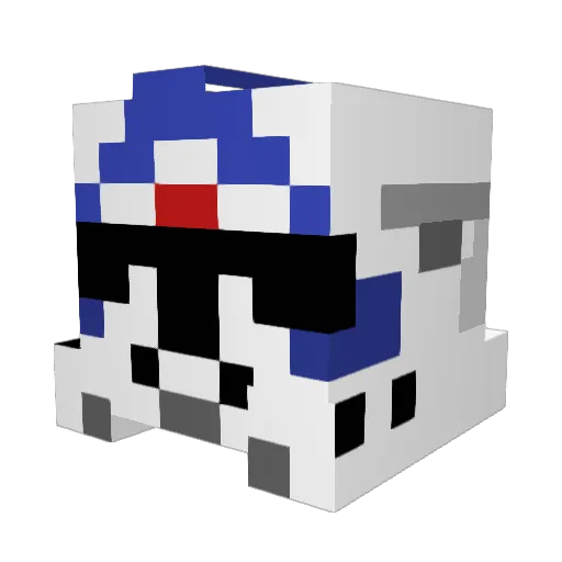 ChefPyro Minecraft avatar head, 3D render