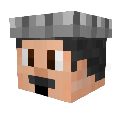 ChefSushi Minecraft avatar head, 3D render