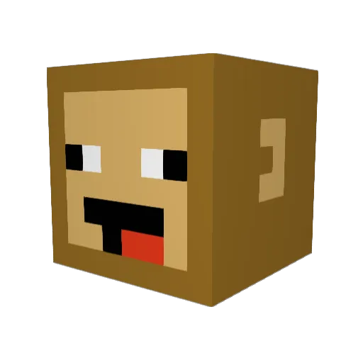ChefTuna Minecraft avatar head, 3D render