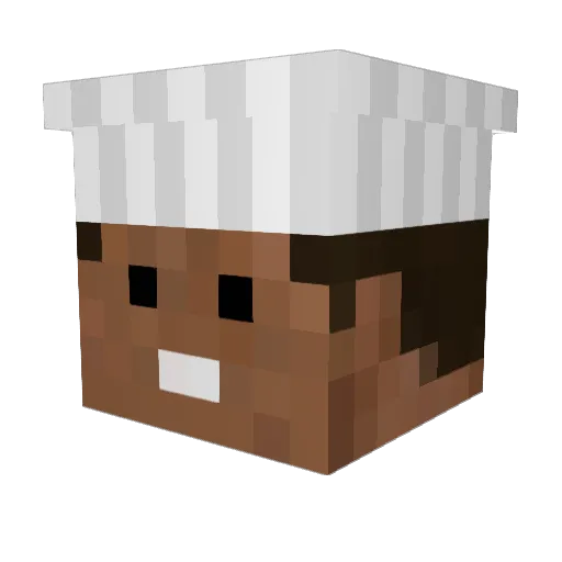 Chef_00 Minecraft avatar head, 3D render