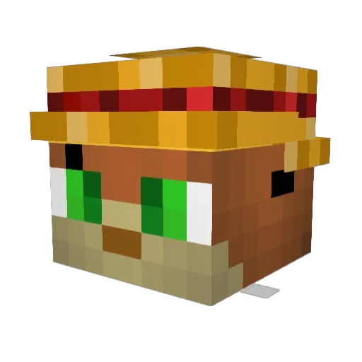 Chefpino2 Minecraft avatar head, 3D render