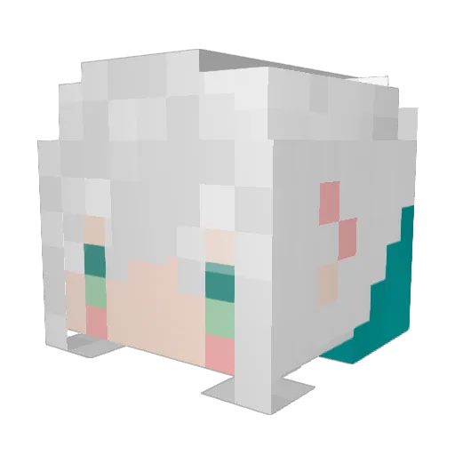 Chehcheh Minecraft avatar head, 3D render