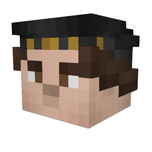 ChekistAnarchist Minecraft avatar head, 3D render