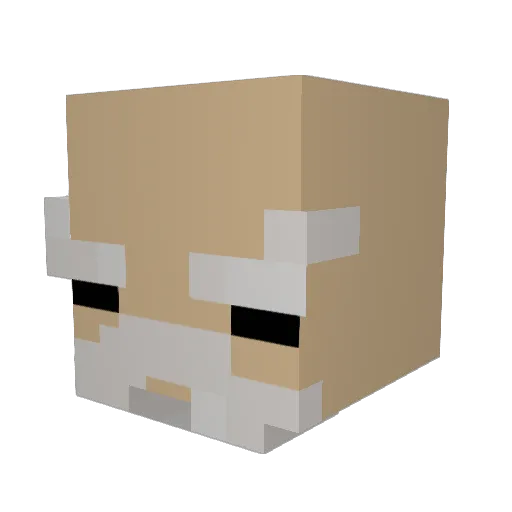 Chekkered Minecraft avatar head, 3D render