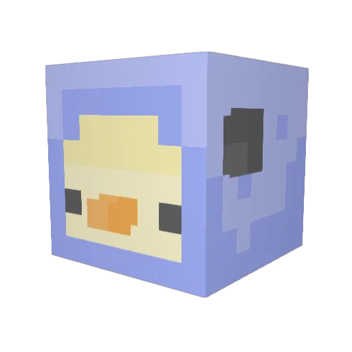 Chelese Minecraft avatar head, 3D render