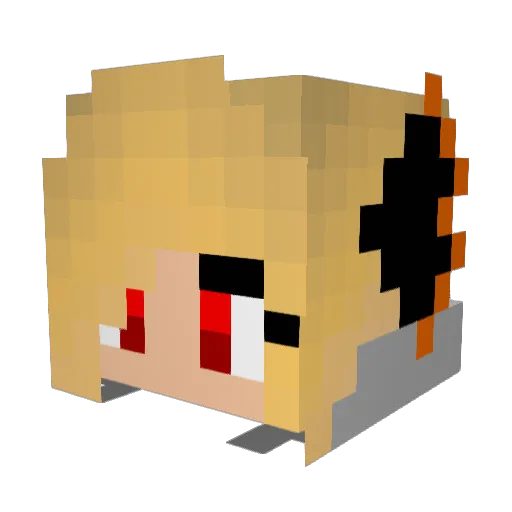 Chellypup Minecraft avatar head, 3D render