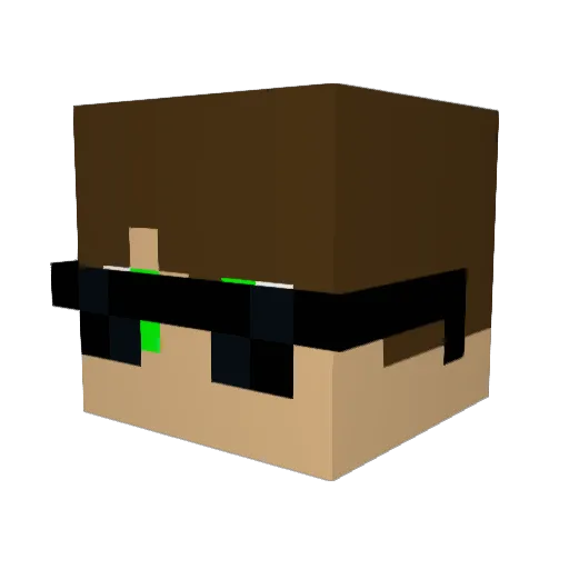 Chelmet Minecraft avatar head, 3D render