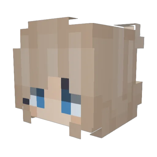 Chelsachu Minecraft avatar head, 3D render