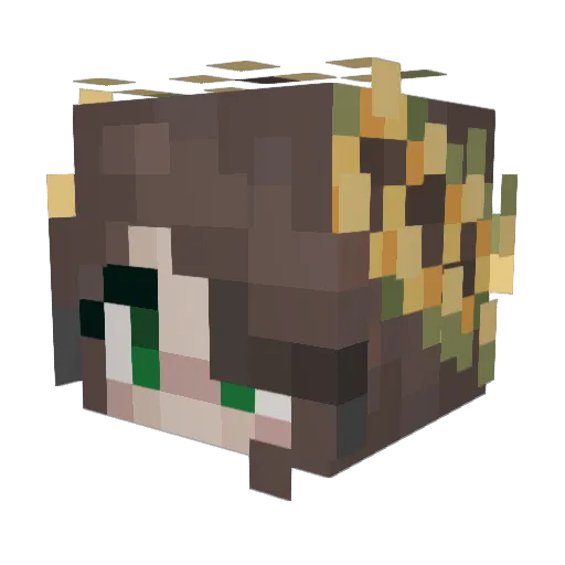 ChelseaPaige Minecraft avatar head, 3D render