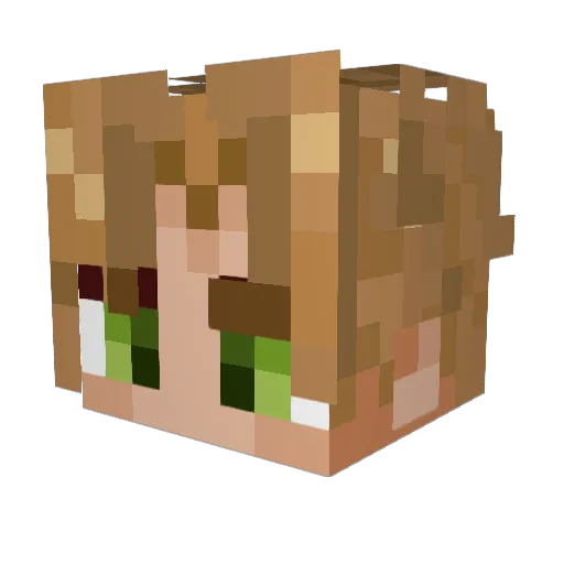 Chelurb Minecraft avatar head, 3D render