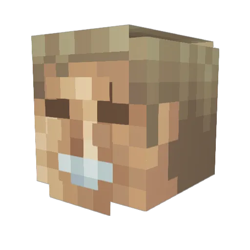 Chemchu Minecraft avatar head, 3D render