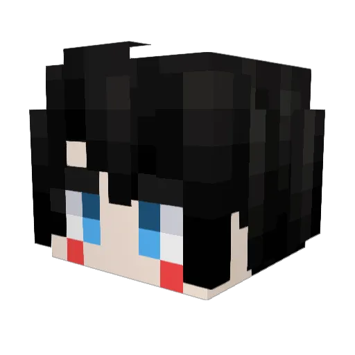 Cheoneun Minecraft avatar head, 3D render