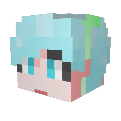 CheongCha Minecraft avatar head, 3D render