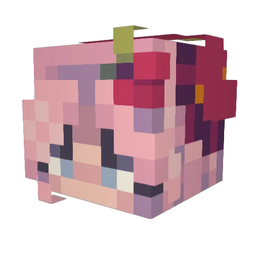 Cherias Minecraft avatar head, 3D render