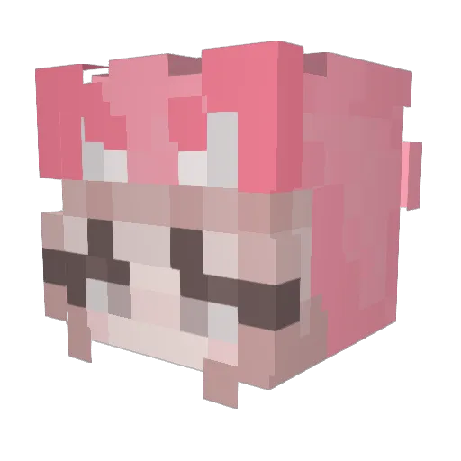 Cherie0w0 Minecraft avatar head, 3D render