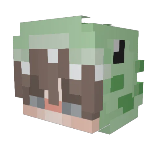 CherieDinosaur Minecraft avatar head, 3D render