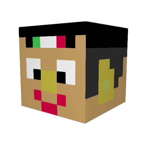 Cherif Minecraft avatar head, 3D render