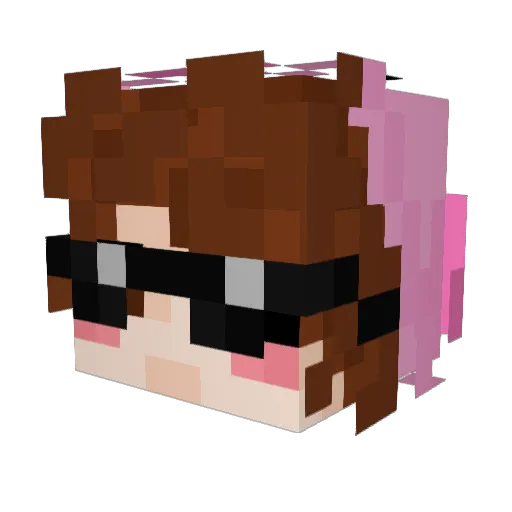 Cherilynn Minecraft avatar head, 3D render