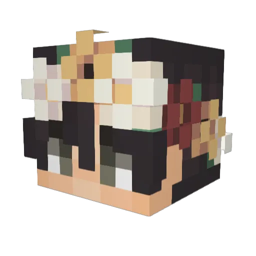 Cheroj Minecraft avatar head, 3D render