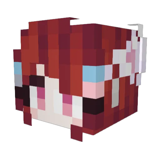 Cherrikko Minecraft avatar head, 3D render