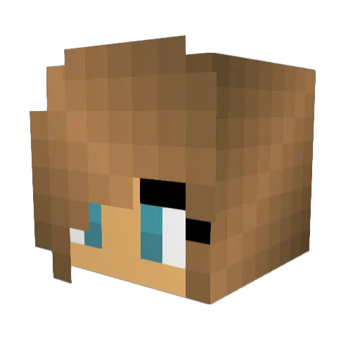 Cherry100 Minecraft avatar head, 3D render