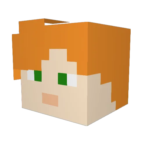 CherryBlack214 Minecraft avatar head, 3D render