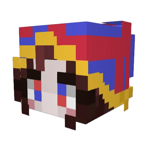 CherryBonBon Minecraft avatar head, 3D render