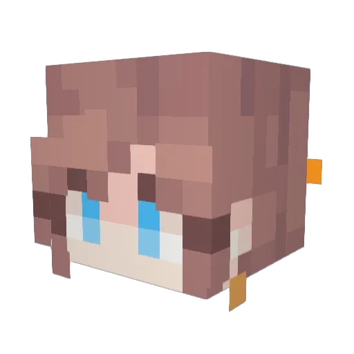 CherryCatsolotl Minecraft avatar head, 3D render