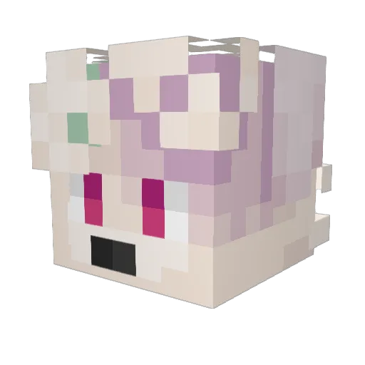 CherryCubes Minecraft avatar head, 3D render