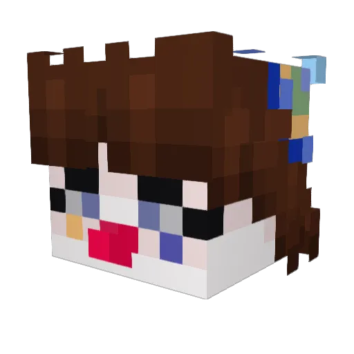 CherryD1et Minecraft avatar head, 3D render