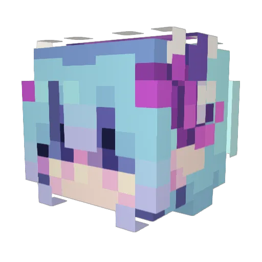CherryFang Minecraft avatar head, 3D render