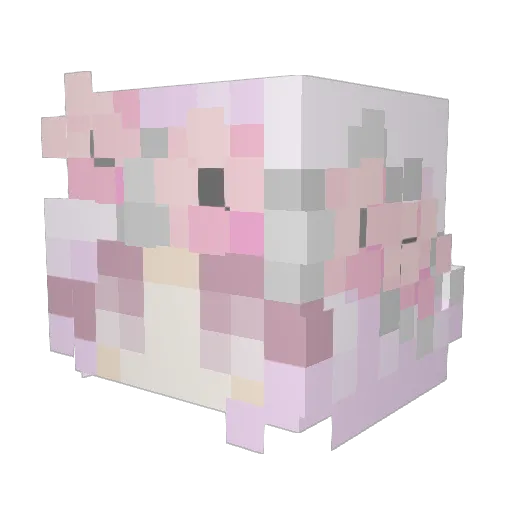CherryKii Minecraft avatar head, 3D render