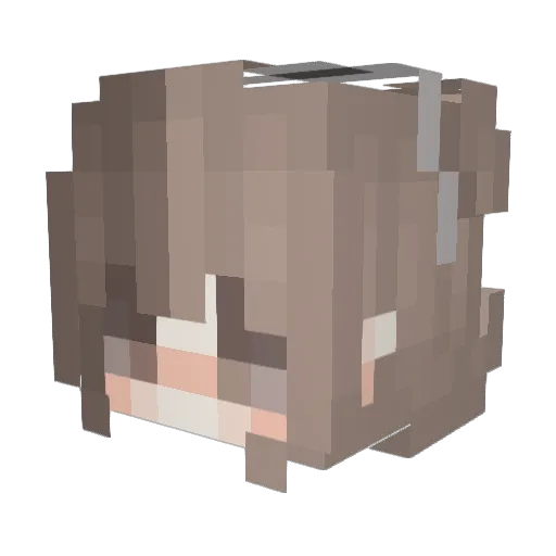 CherryLass Minecraft avatar head, 3D render
