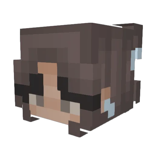 CherryLii Minecraft avatar head, 3D render