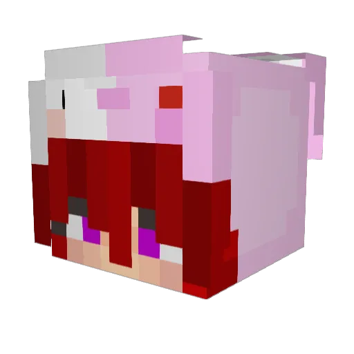 CherryLing Minecraft avatar head, 3D render