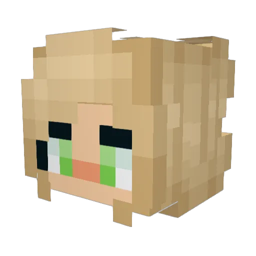 CherryPrincess Minecraft avatar head, 3D render