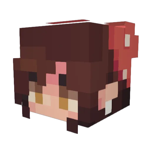 CherryRedRodeo Minecraft avatar head, 3D render