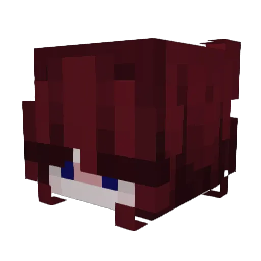 CherryW_ Minecraft avatar head, 3D render