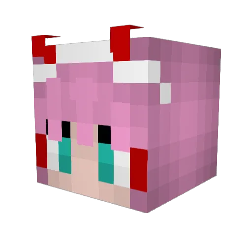 CherryWabbit Minecraft avatar head, 3D render